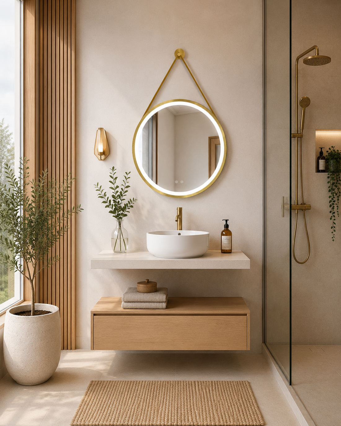 Mobile bagno sospeso modulo Estepa con piano d'appoggio bianco CERDEÑA