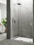 Pare-douche frontale 1+1 KERES sans profilé inférieur ni supérieur. Verre de 8 mm