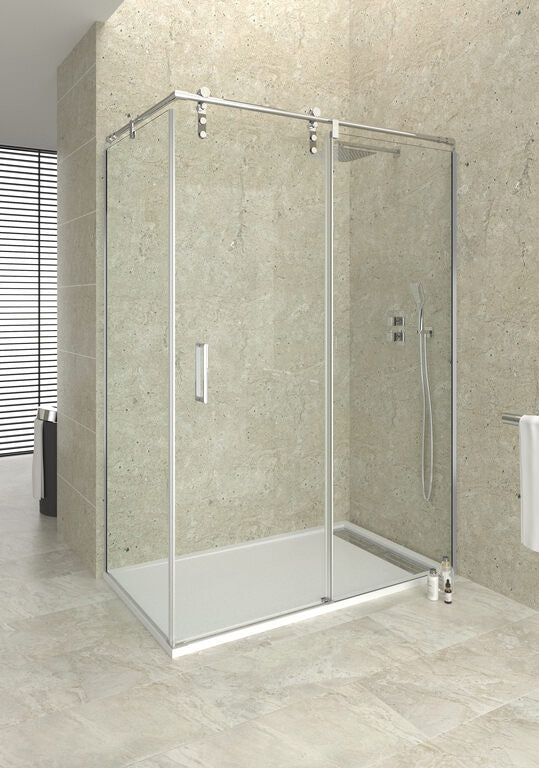 Paroi de douche d'angle + paroi fixe MOVING