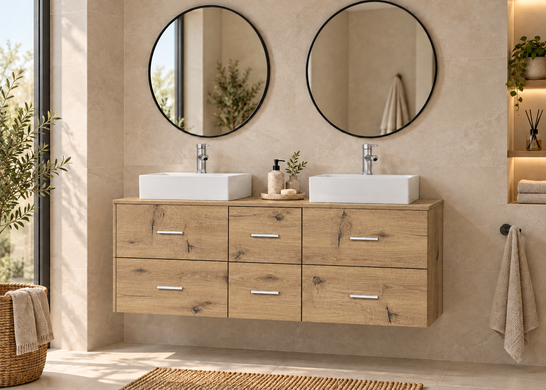 Mobile da bagno MILOS 121 con 2 lavabi LIBRA